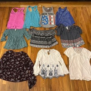 Set of 10 Tops from Various Brands (size x-small)